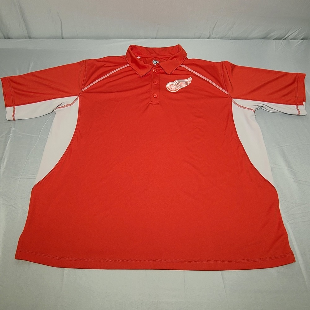 Detroit Red Wings Polo XXL NHL Hockey Town Logo Sports Apparel Casual Modern
